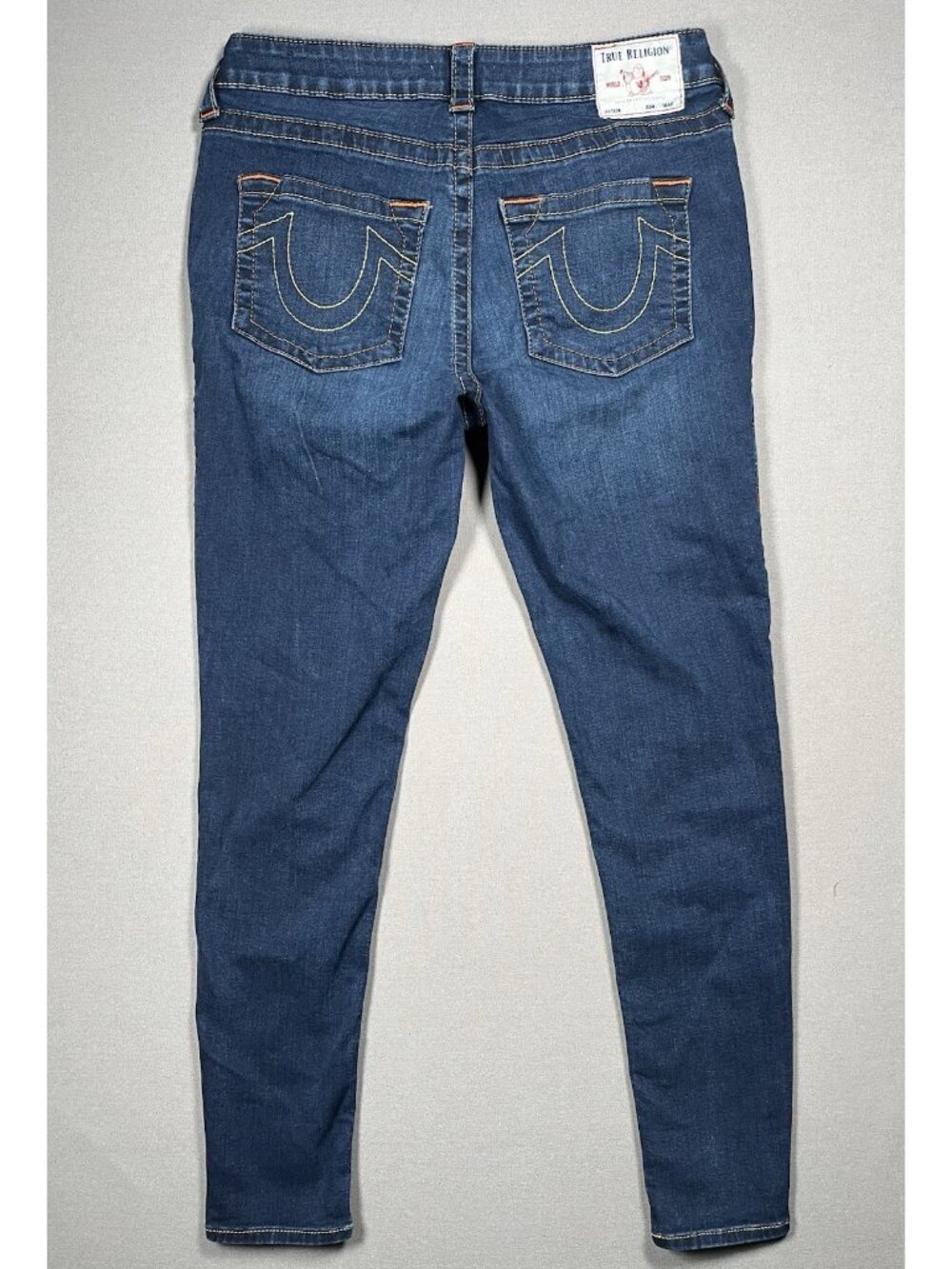 True Religion Jennie Curvy Mid Rise Skinny Blue Jean - Women Size 32 X 29